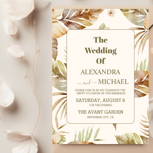 Wild Tropical Palm Casual Wedding Invitation