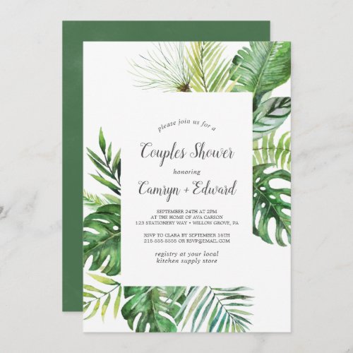 Wild Tropical Palm Couples Shower Invitation