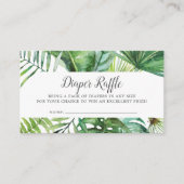 Wild Tropical Palm Diaper Raffle Enclosure Card (Front)