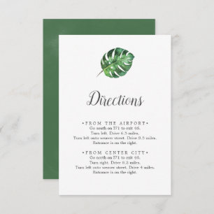 Wild Tropical Palm Directions Enclosure Card