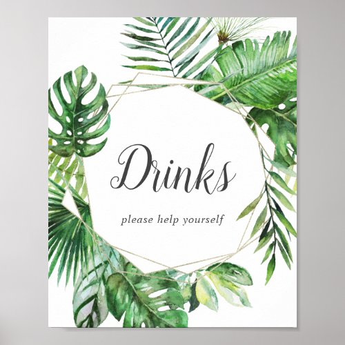 Wild Tropical Palm Drinks Sign