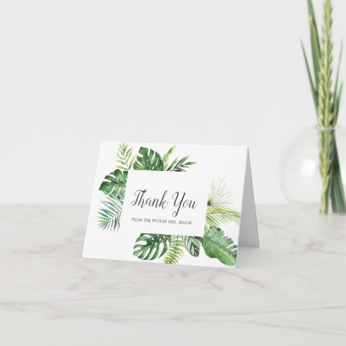 Wild Tropical Palm Future Mrs Thank You Card