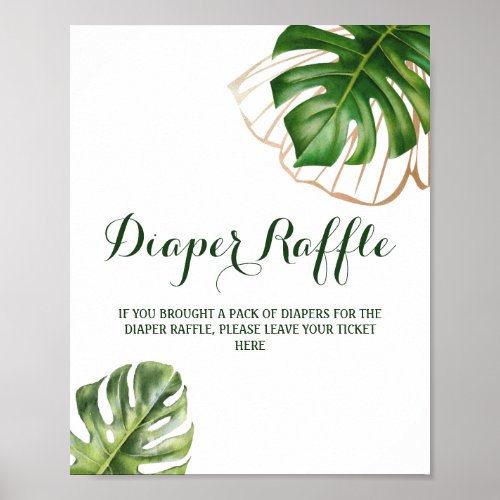 Wild Tropical Palm Gender Neutral Baby Shower Game Poster