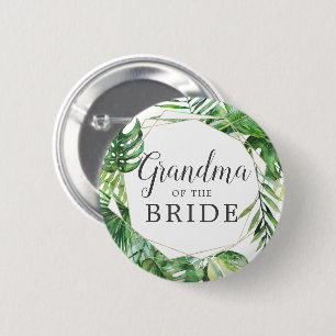 Wild Tropical Palm Grandma of the Bride Button