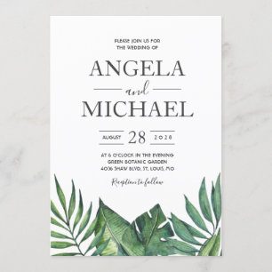 Wild Tropical Palm Hexagon Casual Invitation