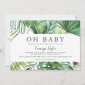 Wild Tropical Palm Horizontal Oh Baby Baby Shower Invitation (Front)