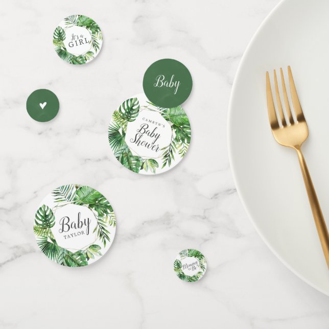 Wild Tropical Palm It's A Girl Baby Shower Table Confetti (Group)