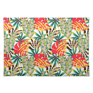 Wild Tropical Palm Leaves Cloth Placemat