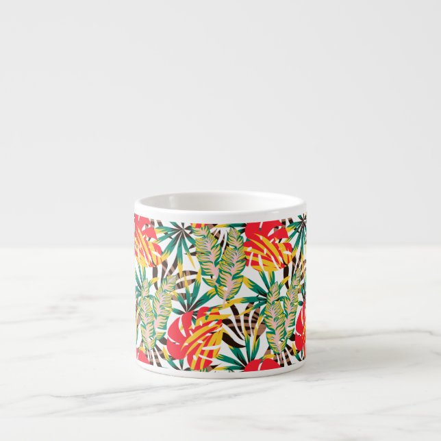 Wild Tropical Palm Leaves Espresso Cup (Front)