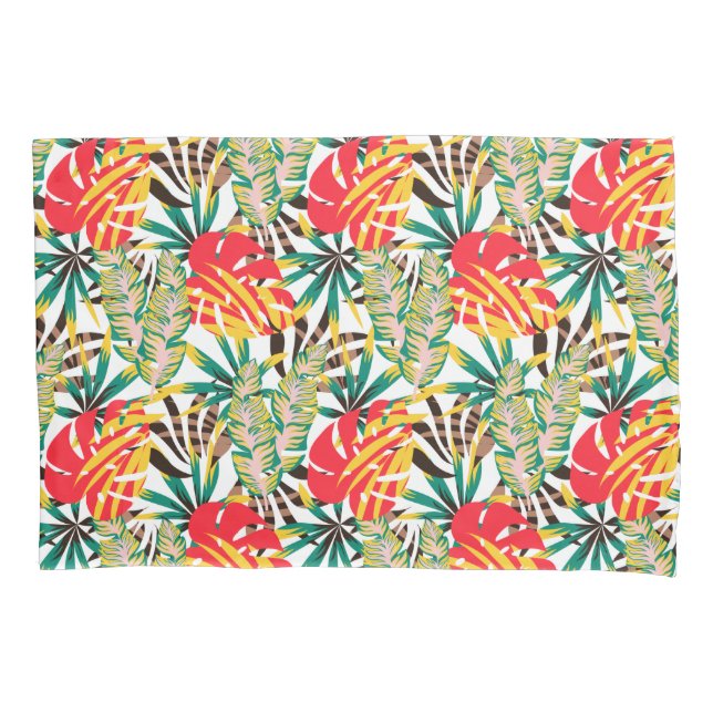 Wild Tropical Palm Leaves Pillow Case (Front)