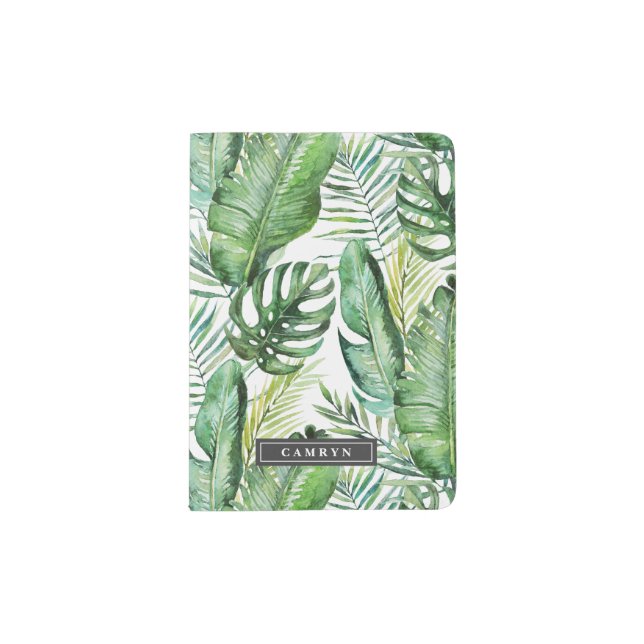 Wild Tropical Palm Personalized Passport Holder (Front)