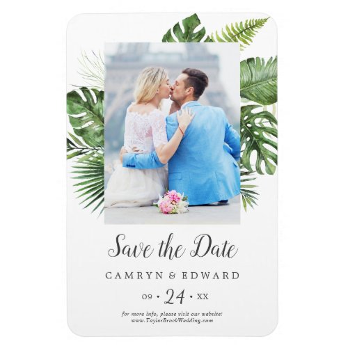Wild Tropical Palm Photo Save the Date Magnet