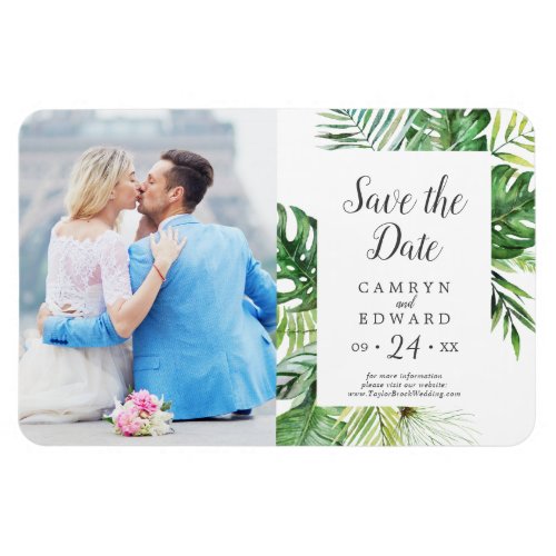 Wild Tropical Palm Picture Save the Date Magnet