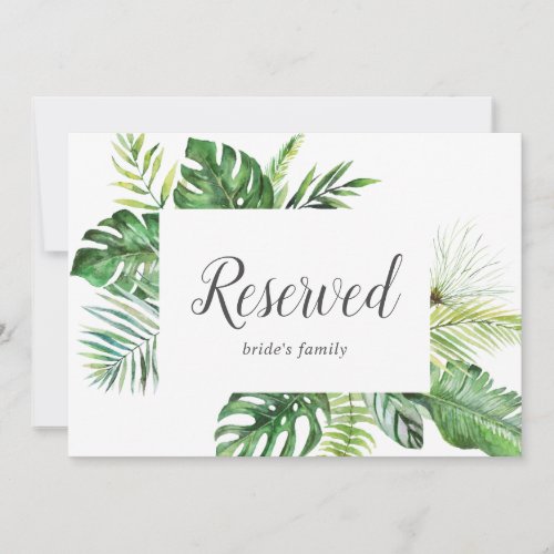 Wild Tropical Palm Reserved Sign