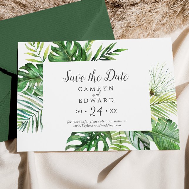 Wild Tropical Palm Save The Date