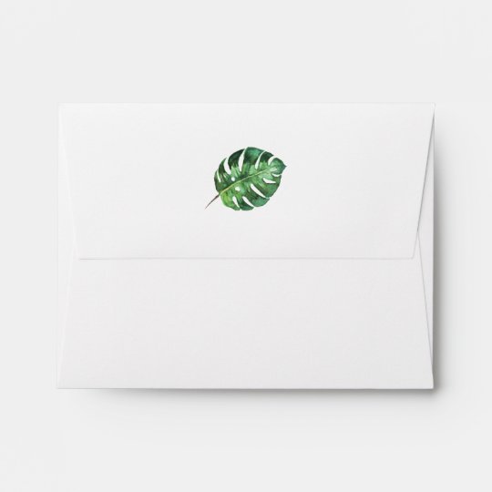Wild Tropical Palm SelfAddressed RSVP Envelope