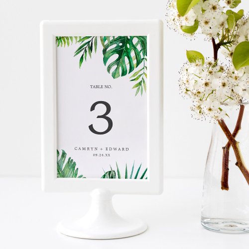 Wild Tropical Palm Table Number