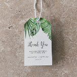 Wild Tropical Palm Thank You Favor Gift Tags<br><div class="desc">These wild tropical palm thank you favor gift tags are perfect for a beach or destination wedding. The design features an exotic array of green watercolor banana palm tree leaves, ferns, foliage, botanical plants and greenery for a tropical summer feel. Personalize the labels with your names and the date. Change...</div>