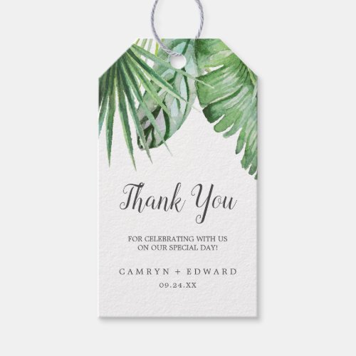 Wild Tropical Palm Thank You Favor Gift Tags