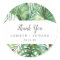 Wild Tropical Palm Thank You Wedding Favor Sticker