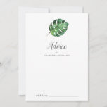Wild Tropical Palm Wedding Advice Card<br><div class="desc">This wild tropical palm wedding advice card is perfect for a beach or destination wedding and can be used for any event. The design features an exotic array of green watercolor banana palm tree leaves, ferns, foliage, botanical plants and greenery for a tropical summer feel. These advice cards can be...</div>