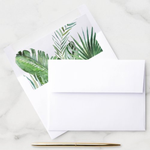 Wild Tropical Palm Wedding Invitation Envelope Liner