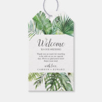 Wild Tropical Palm Wedding Welcome Gift Tags