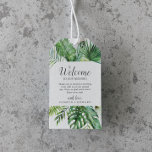 Wild Tropical Palm Wedding Welcome Gift Tags<br><div class="desc">These wild tropical palm wedding welcome gift tags are perfect for a beach or destination wedding. The design features an exotic array of green watercolor banana palm tree leaves, ferns, foliage, botanical plants and greenery for a tropical summer feel. Personalize the tags with the location of your wedding, a short...</div>