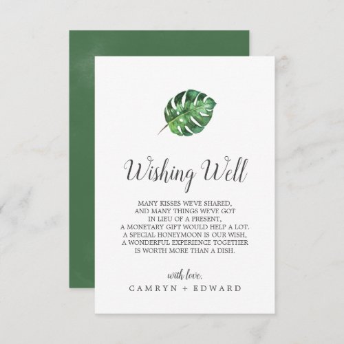 Wild Tropical Palm Wedding Wishing Well Card