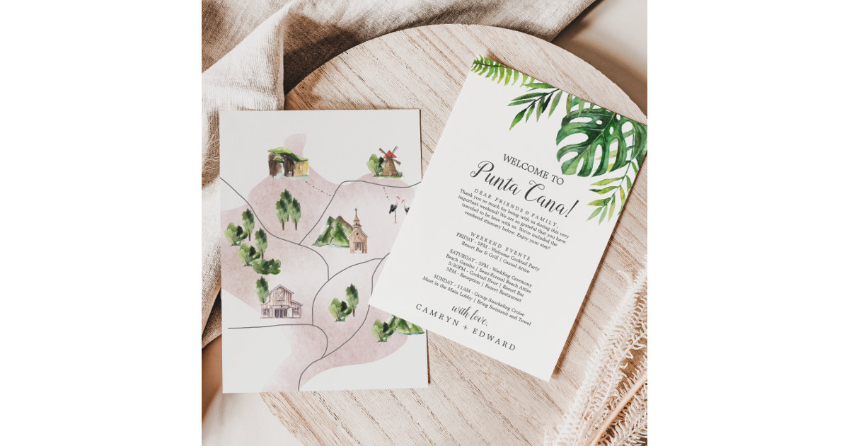 Personalized Destination Wedding Welcome Letter & Itinerary - Map