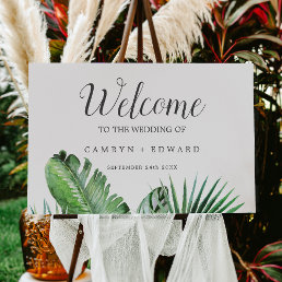 Wild Tropical Palm Welcome Wedding Foam Board