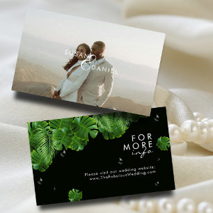 Wild Tropical Palms I Modern Photo Wedding Website Enclosure Card