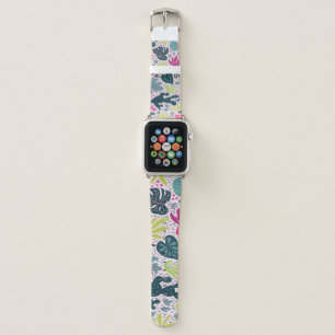 Wild tropical rainforest, vintage repeating patter apple watch band