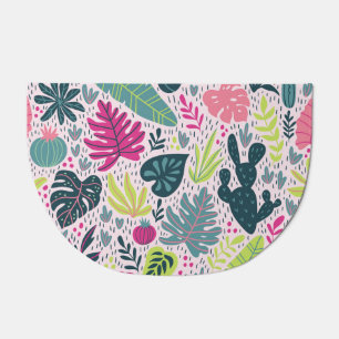 Wild tropical rainforest, vintage repeating patter doormat