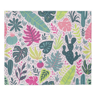 Wild tropical rainforest, vintage repeating patter duvet cover