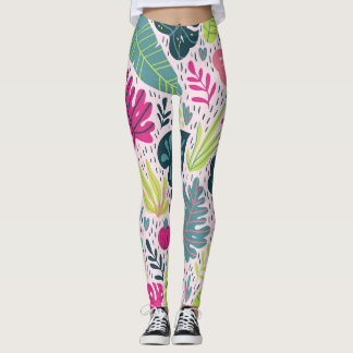 Wild tropical rainforest, vintage repeating patter leggings