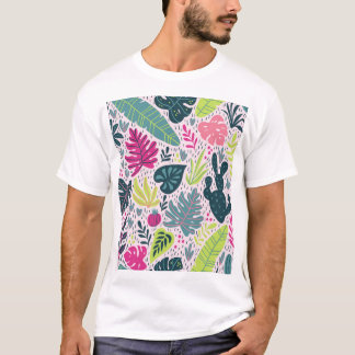Wild tropical rainforest, vintage repeating patter T-Shirt