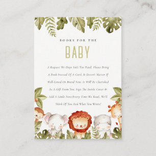 Wild Tropical Safari Animals Books For Baby Shower Enclosure Card