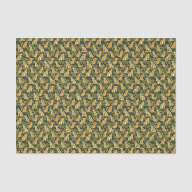 Wild Tropical Safari Leopard Jungle Palms Tissue Paper (Front)