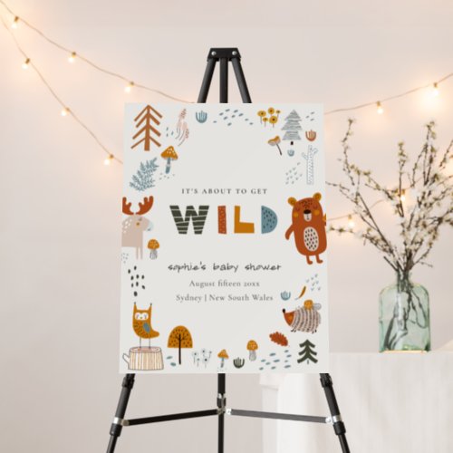 Wild Tropical Woodland Animals Baby Shower Welcome Foam Board