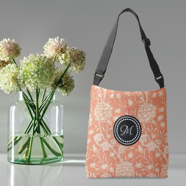 Wild Tulips William Morris Pattern Peach Crossbody Bag (Creator Uploaded)