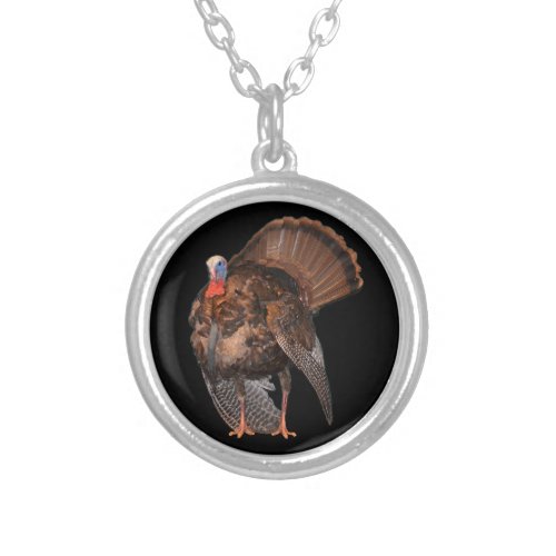 Wild Turkey Alabama Massachusetts Oklahoma Silver Plated Necklace
