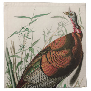Wild Turkey Birds of America Audubon Print Cloth Napkin