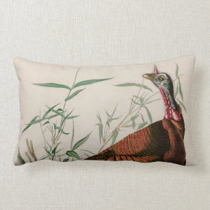 Wild Turkey Birds of America Audubon Print Lumbar Pillow