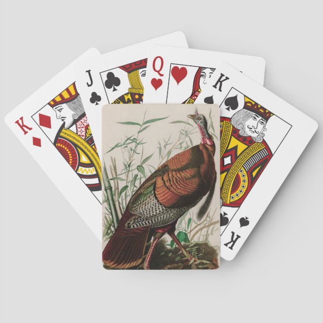 Wild Turkey Birds of America Audubon Print Poker Cards (Back)