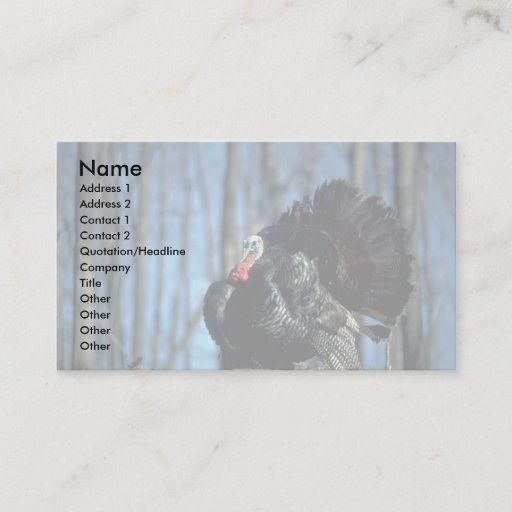 Customizable Wild turkey business card