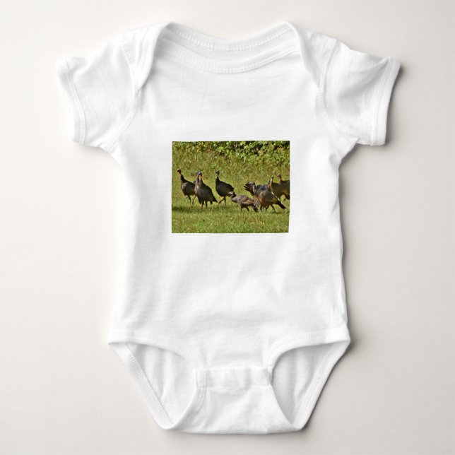 Wild Turkey, Camouflage colors Baby Bodysuit (Front)
