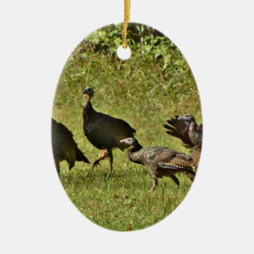 Wild Turkey Camouflage colors Ceramic Ornament