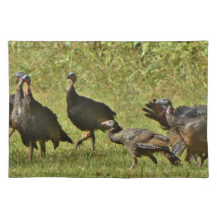 Wild Turkey, Camouflage colors Cloth Placemat