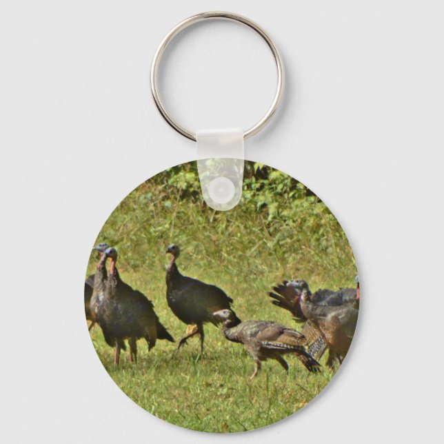 Wild Turkey, Camouflage colors Keychain (Front)